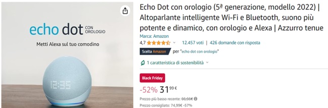 echo dot con descrizione amazon